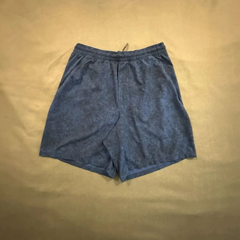 Lululemon Pace Breaker Shorts Mens M Blue 7" Inseam Athletic Linerless LM7AGXS